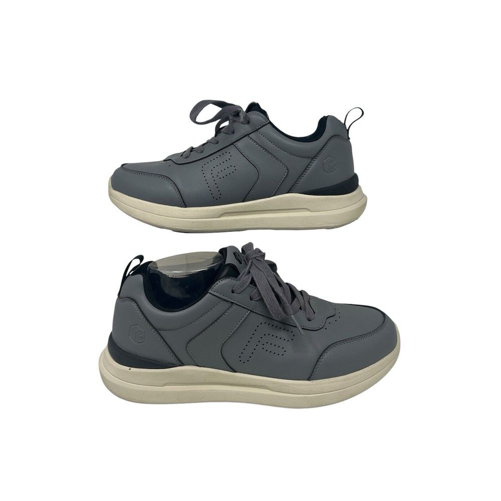 FitVille Marca‎ Men's Size 7.5 Extra Wide Orthopedic Shoes Gray Low Top Lace Up